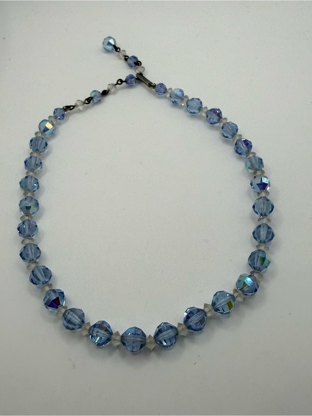 Light Blue Faceted Crystal Beaded Necklace - Women Jewelry
